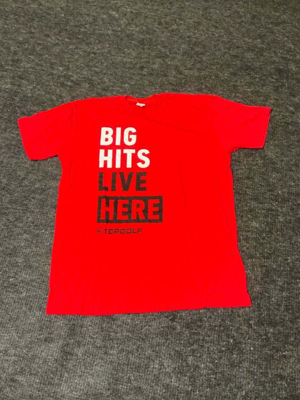 Topgolf Big Hits Live Here Red Graphic T-Shirt Men's XL Alstyle Ultimate